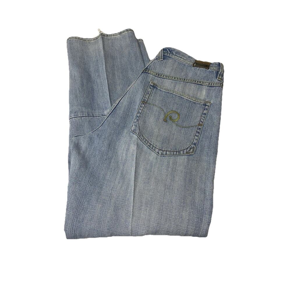 Rocawear Men’sBaggy Light Wash Embroidered Denim Jeans Size 38/34 Y2K Hip Hop